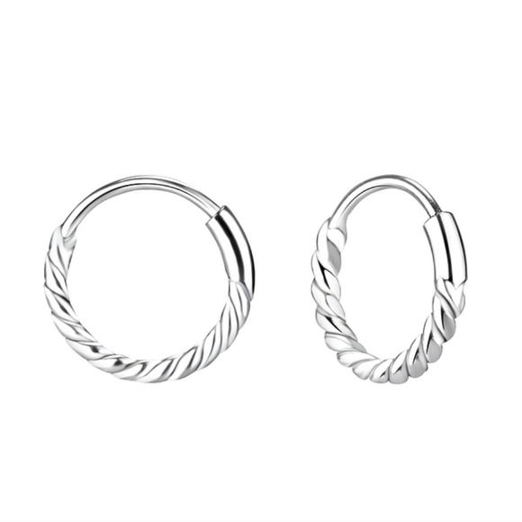 Silver Bali Hoops - Picture 2 of 3